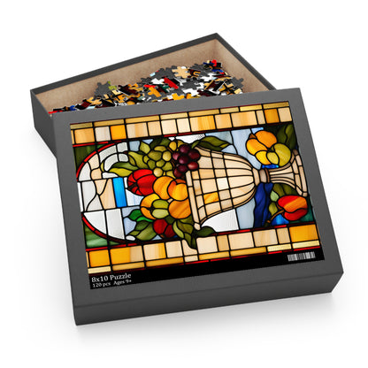 Stained Glass Harvest Cornucopia Puzzle (120, 252, 500-Piece)