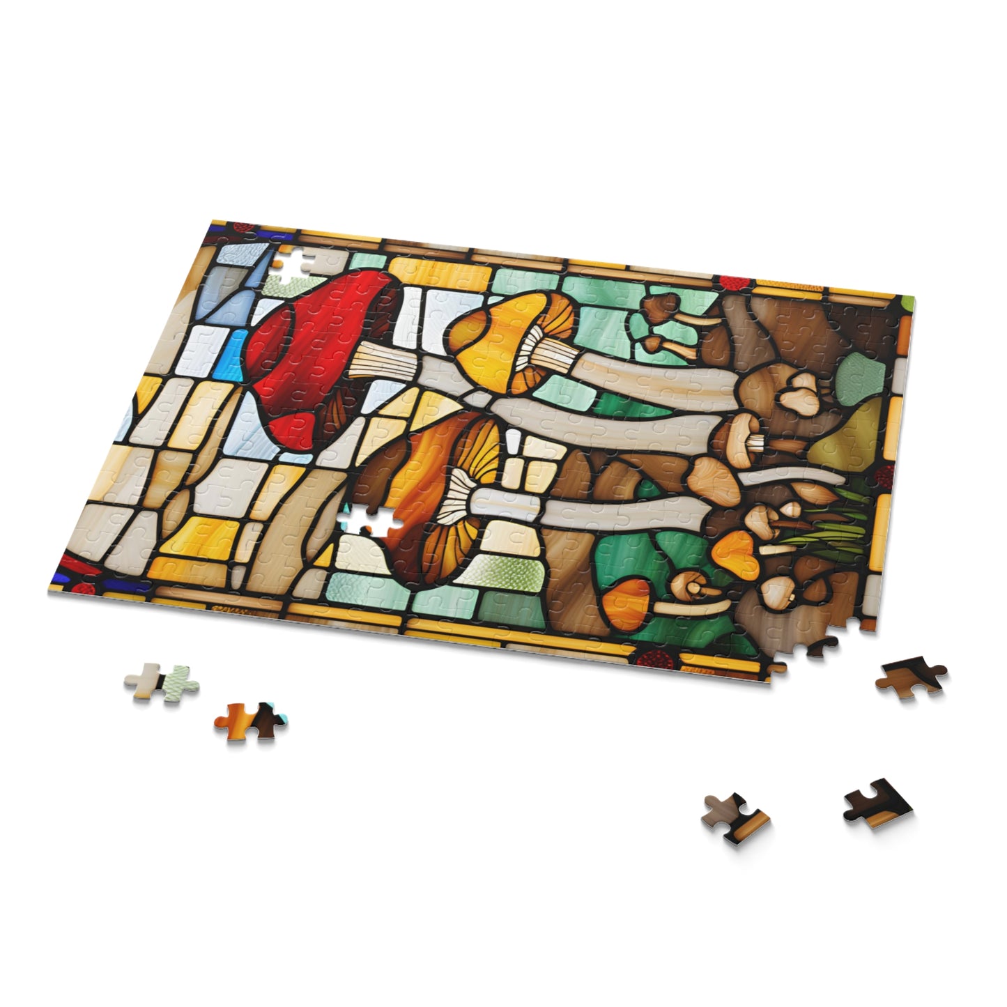 Stained Glass Mushroom Puzzle (120, 252, 500-Piece)