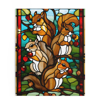 Stained Glass Squirrel Puzzle (120, 252, 500-Piece)