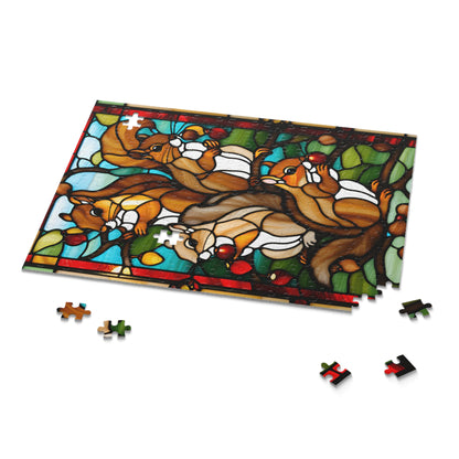 Stained Glass Squirrel Puzzle (120, 252, 500-Piece)