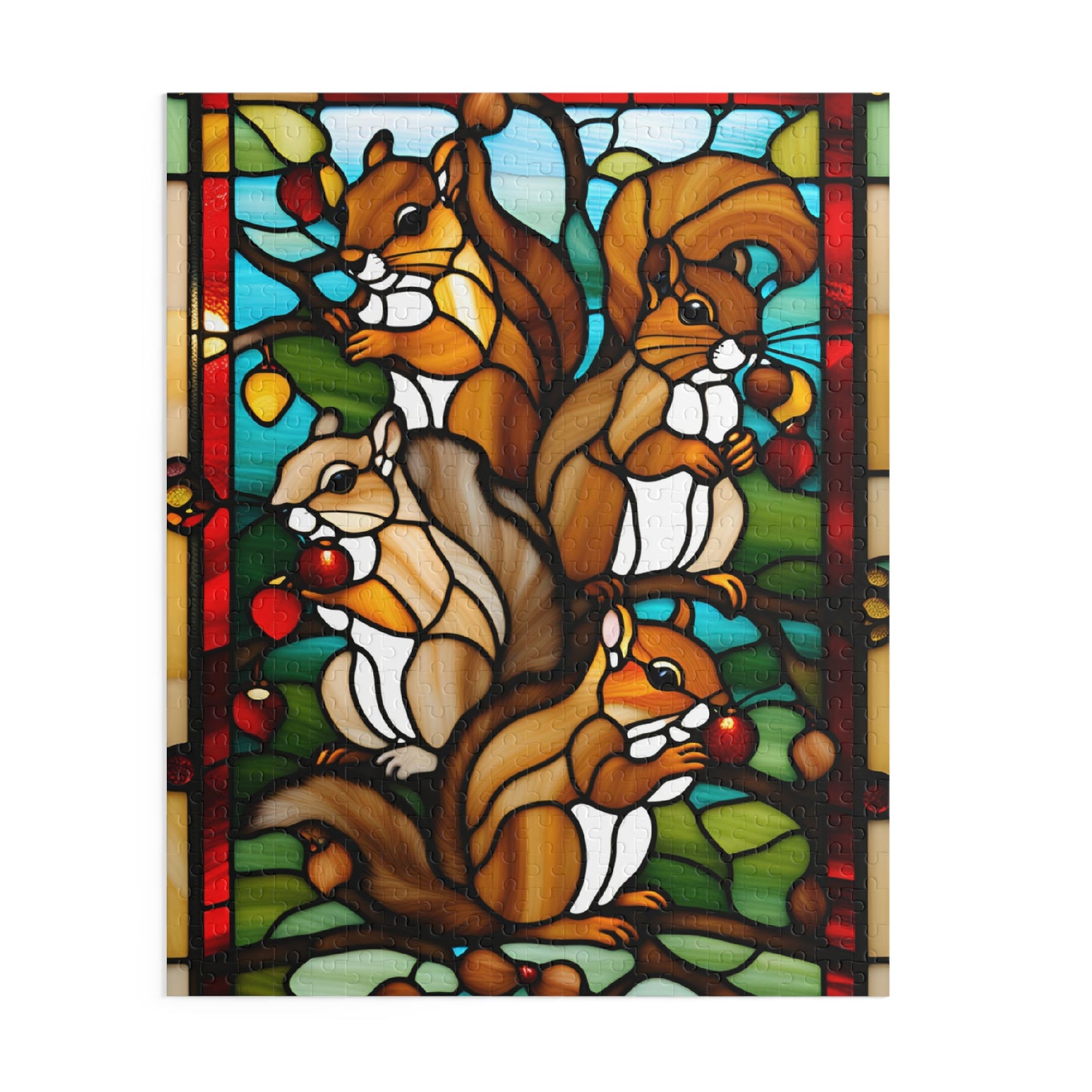 Stained Glass Squirrel Puzzle (120, 252, 500-Piece)