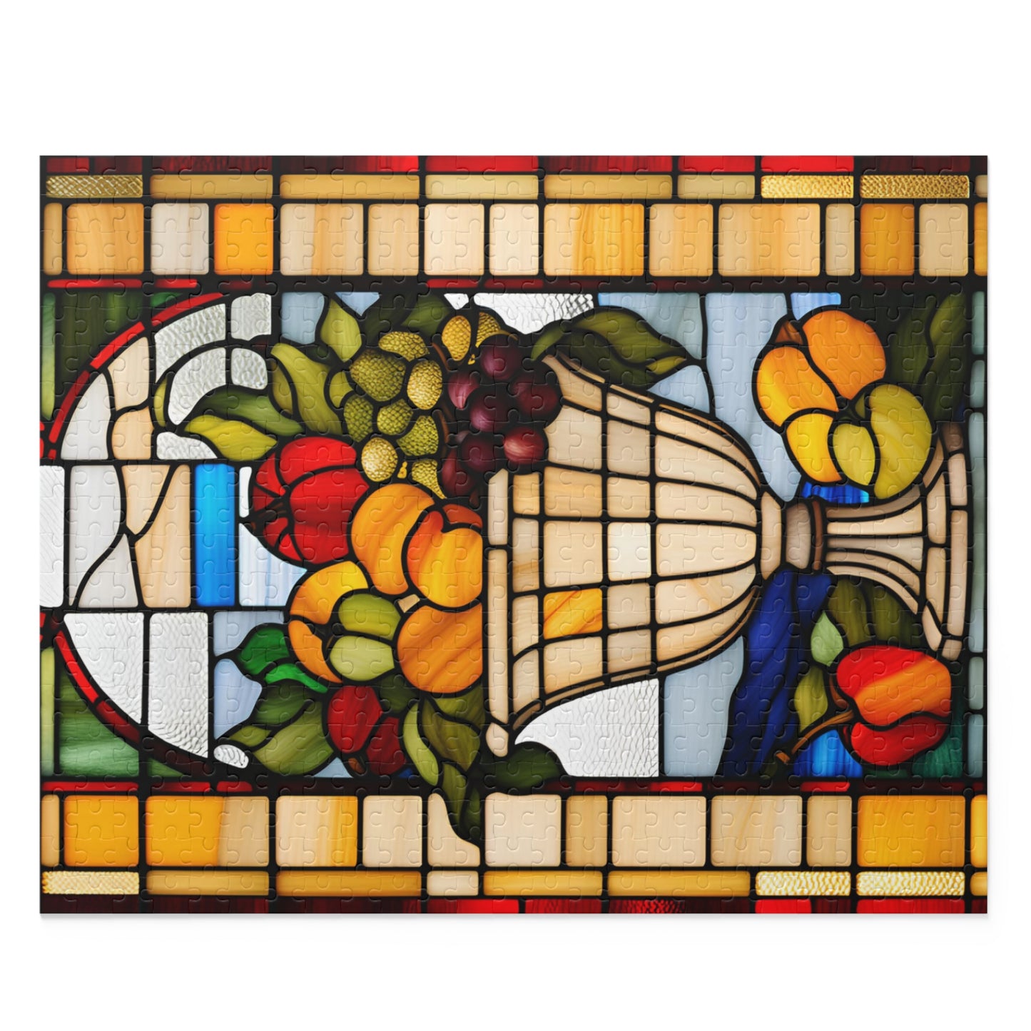 Stained Glass Harvest Cornucopia Puzzle (120, 252, 500-Piece)