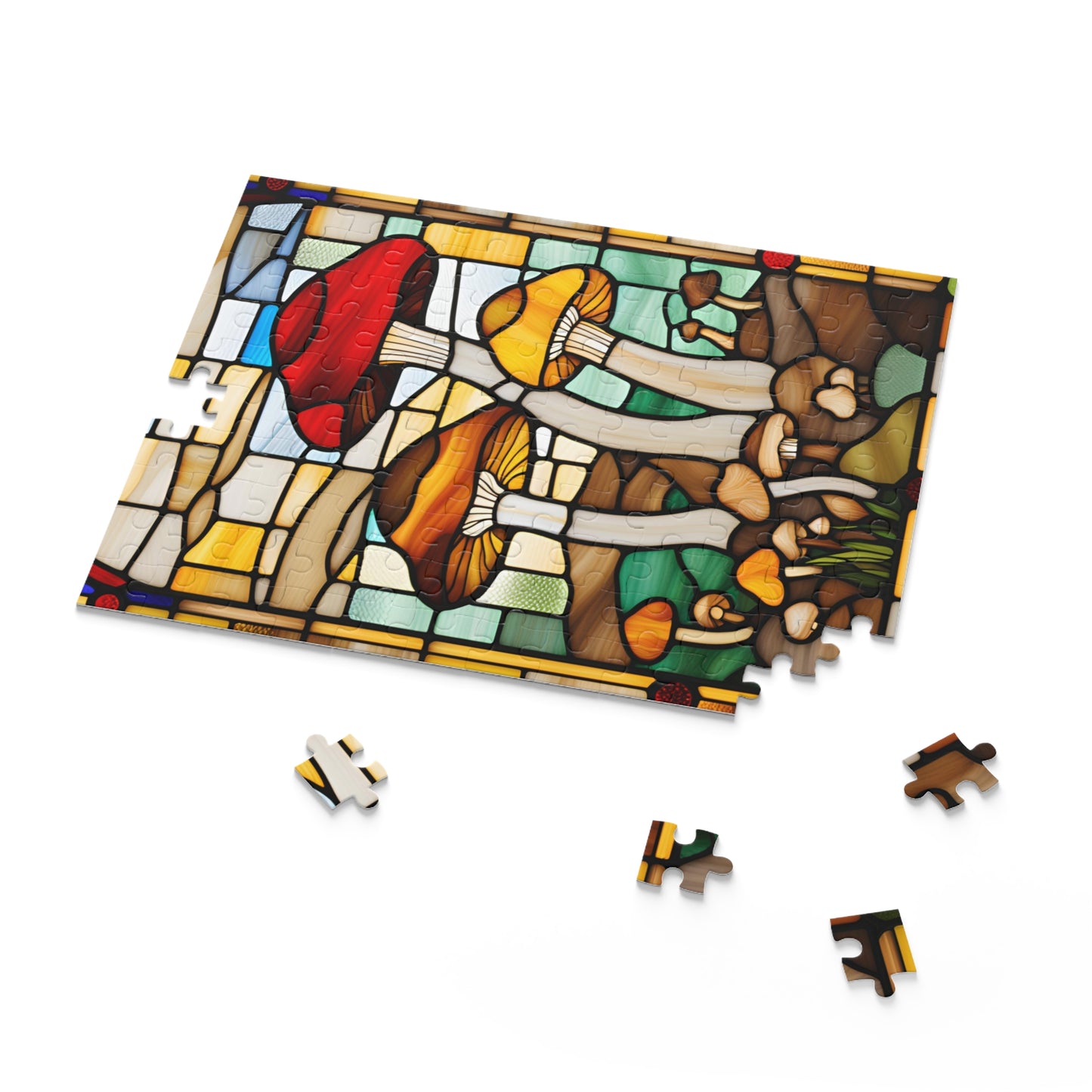 Stained Glass Mushroom Puzzle (120, 252, 500-Piece)