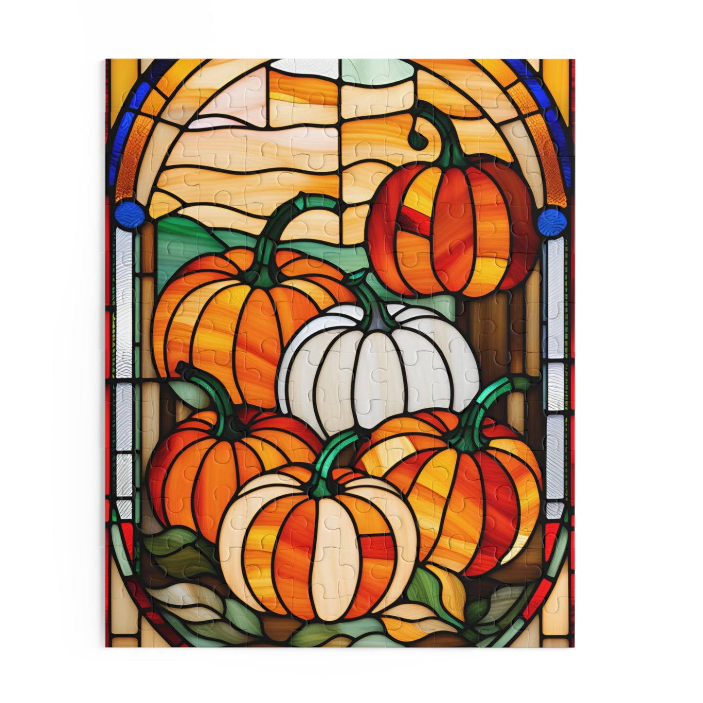 Stained Glass Pumpkin Puzzle (120, 252, 500-Piece)