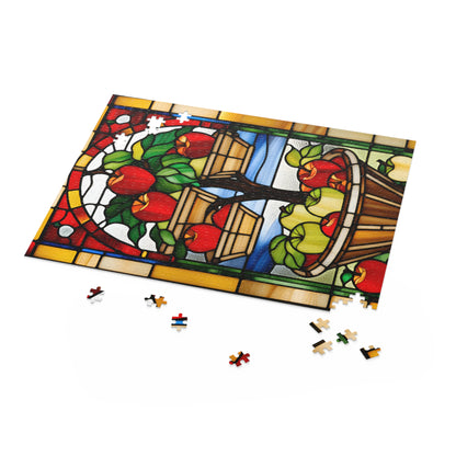 Stained Glass Apple Picking Puzzle (120, 252, 500-Piece)