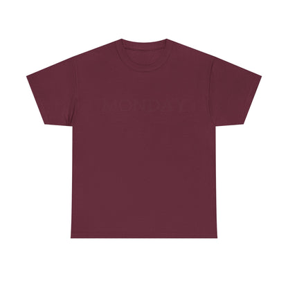 Monday Maroon Minimalist Unisex T‑Shirt