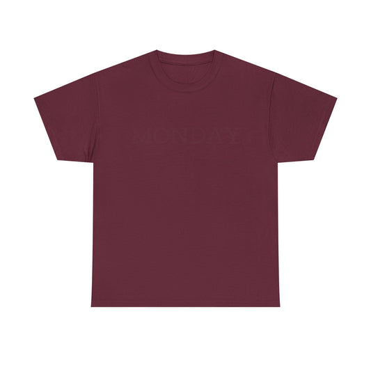 Monday Maroon Minimalist Unisex T‑Shirt