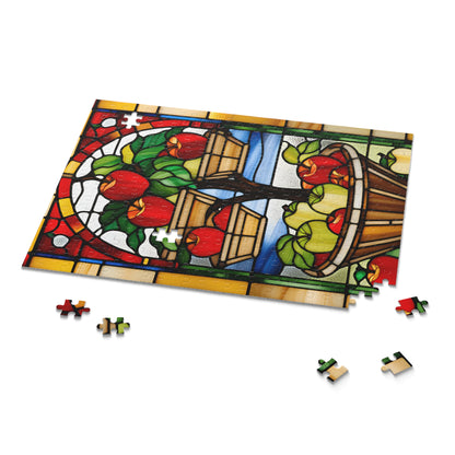 Stained Glass Apple Picking Puzzle (120, 252, 500-Piece)