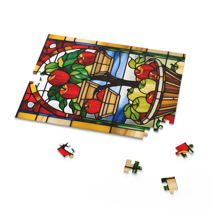 Stained Glass Apple Picking Puzzle (120, 252, 500-Piece)