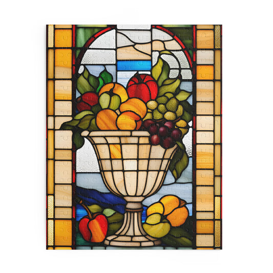 Stained Glass Harvest Cornucopia Puzzle (120, 252, 500-Piece)