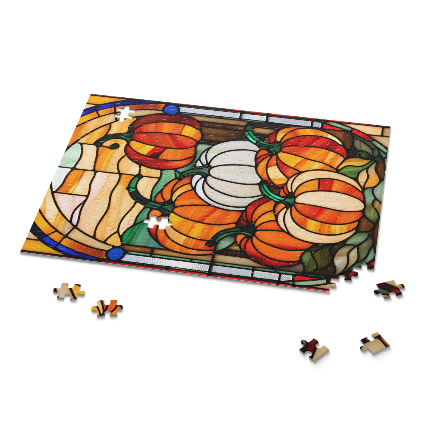 Stained Glass Pumpkin Puzzle (120, 252, 500-Piece)