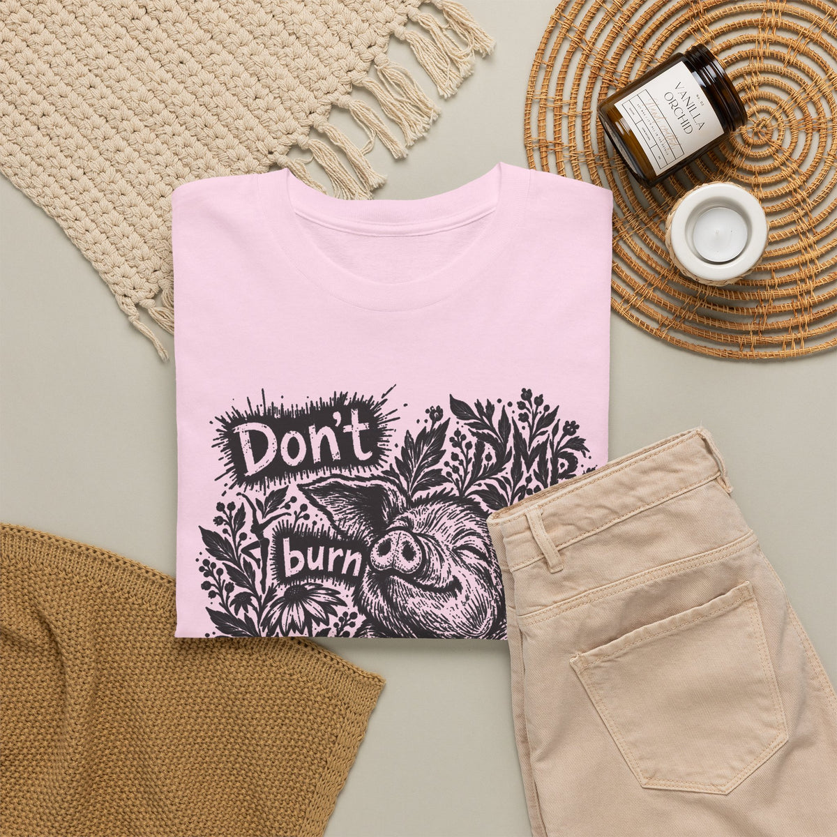 Don’t Burn the Day Away — Pig Graphic T‑Shirt