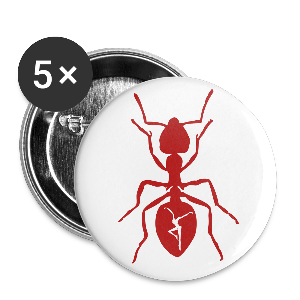 RED DMB Ants Buttons small 1'' (5-pack) - white