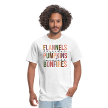 Load image into Gallery viewer, FLANNELS, PUMPKINS, BONFIRES - Unisex Classic T-Shirt - white
