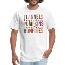 Load image into Gallery viewer, FLANNELS, PUMPKINS, BONFIRES - Unisex Classic T-Shirt - white
