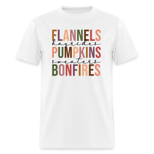 Load image into Gallery viewer, FLANNELS, PUMPKINS, BONFIRES - Unisex Classic T-Shirt - white
