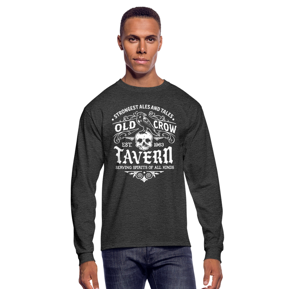 Old Crow Tavern - Long Sleeve T-Shirt - heather black