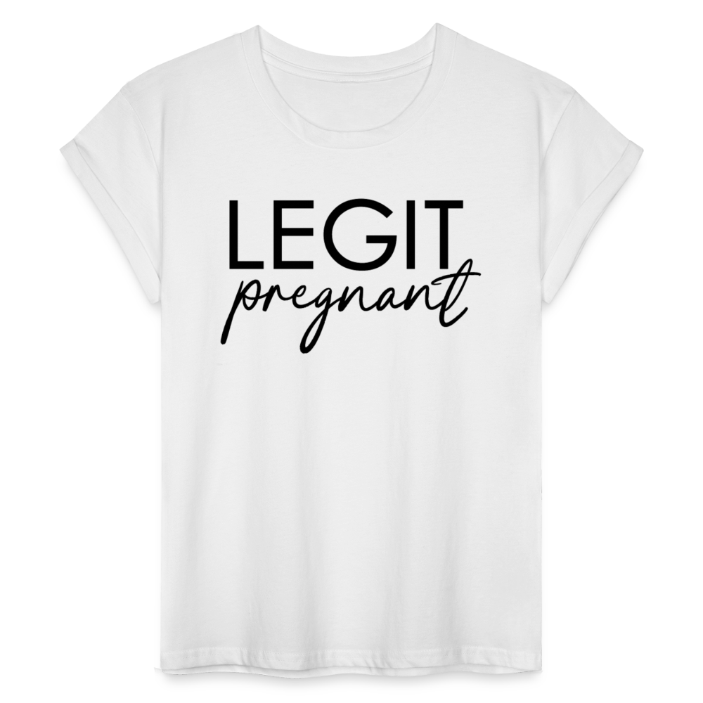Legit Pregnant Relaxed Fit T-Shirt - white