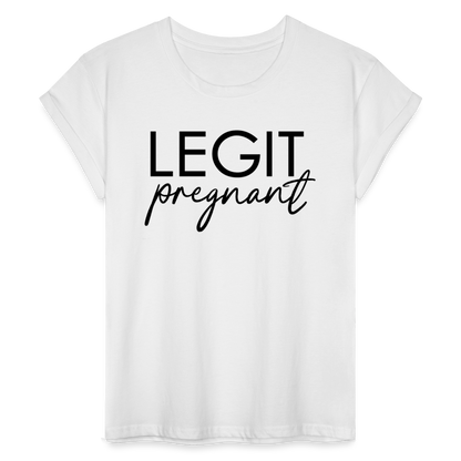 Legit Pregnant Relaxed Fit T-Shirt - white