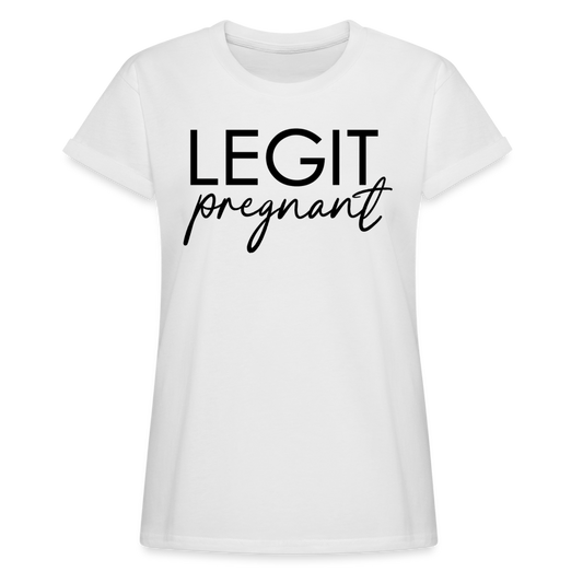 Legit Pregnant Relaxed Fit T-Shirt - white