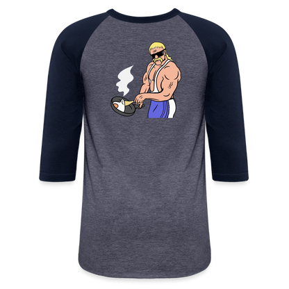 E1 Egg Day Baseball T-Shirt - heather blue/navy