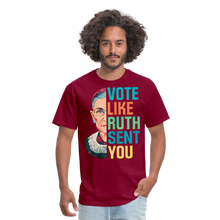 Load image into Gallery viewer, VOTE LIKE RUTH SENT YOU V2 - Unisex Classic T-Shirt - burgundy
