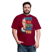 Load image into Gallery viewer, VOTE LIKE RUTH SENT YOU V2 - Unisex Classic T-Shirt - burgundy
