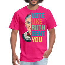 Load image into Gallery viewer, VOTE LIKE RUTH SENT YOU V2 - Unisex Classic T-Shirt - fuchsia
