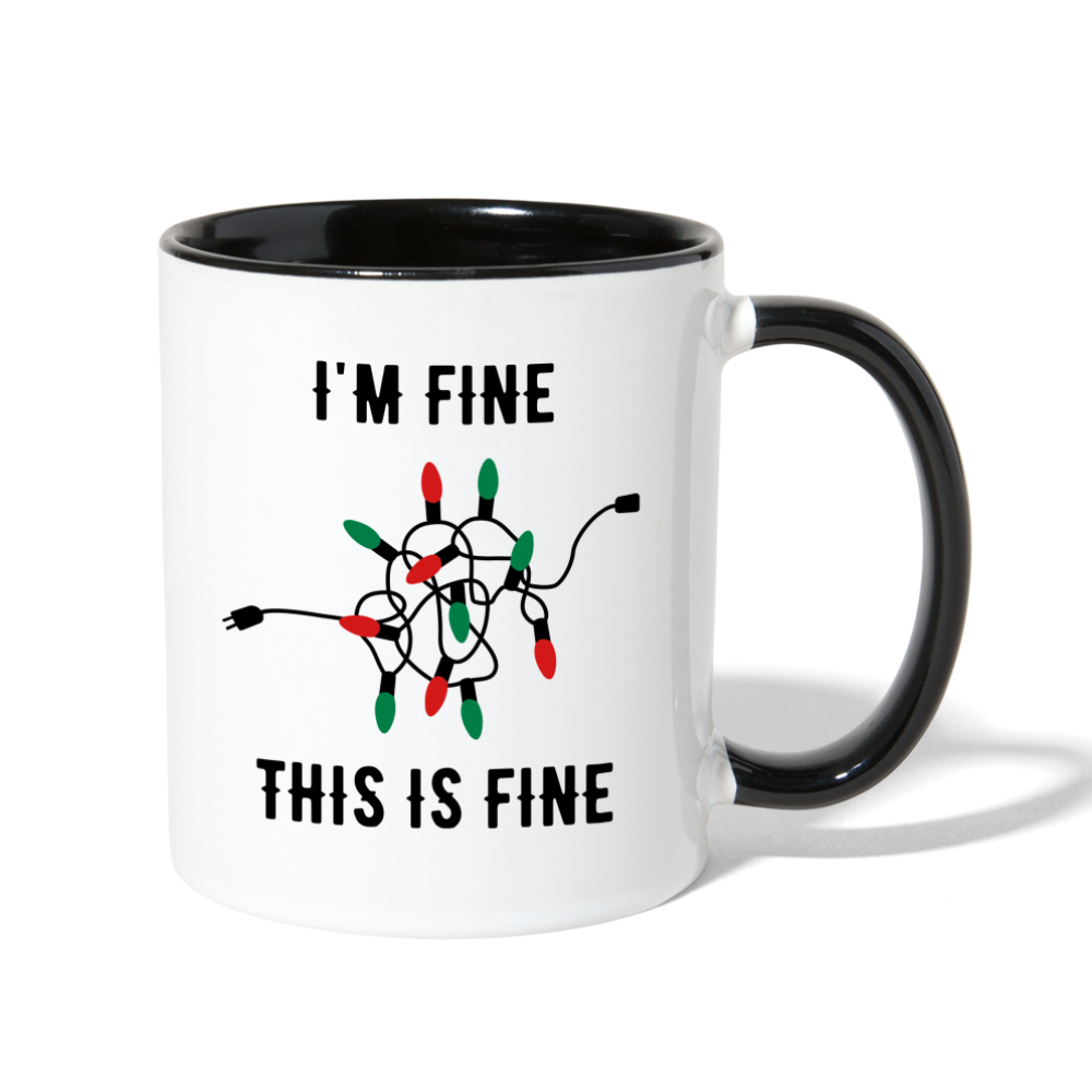 This is Fine Holiday Lights Coffee Mug - white/black
