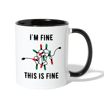 This is Fine Holiday Lights Coffee Mug - white/black