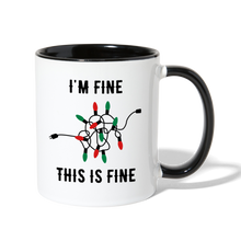 Load image into Gallery viewer, This is Fine Holiday Lights Coffee Mug - white/black
