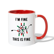 Load image into Gallery viewer, This is Fine Holiday Lights Coffee Mug - white/red
