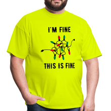 Load image into Gallery viewer, I&#39;m Fine Lights Unisex Classic T-Shirt - safety green
