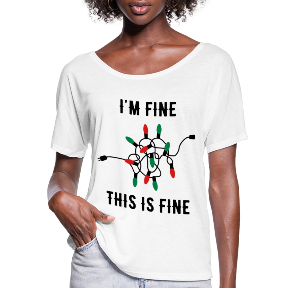 This is Fine Holiday Lights Flowy T-Shirt - white
