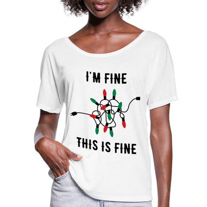 This is Fine Holiday Lights Flowy T-Shirt - white