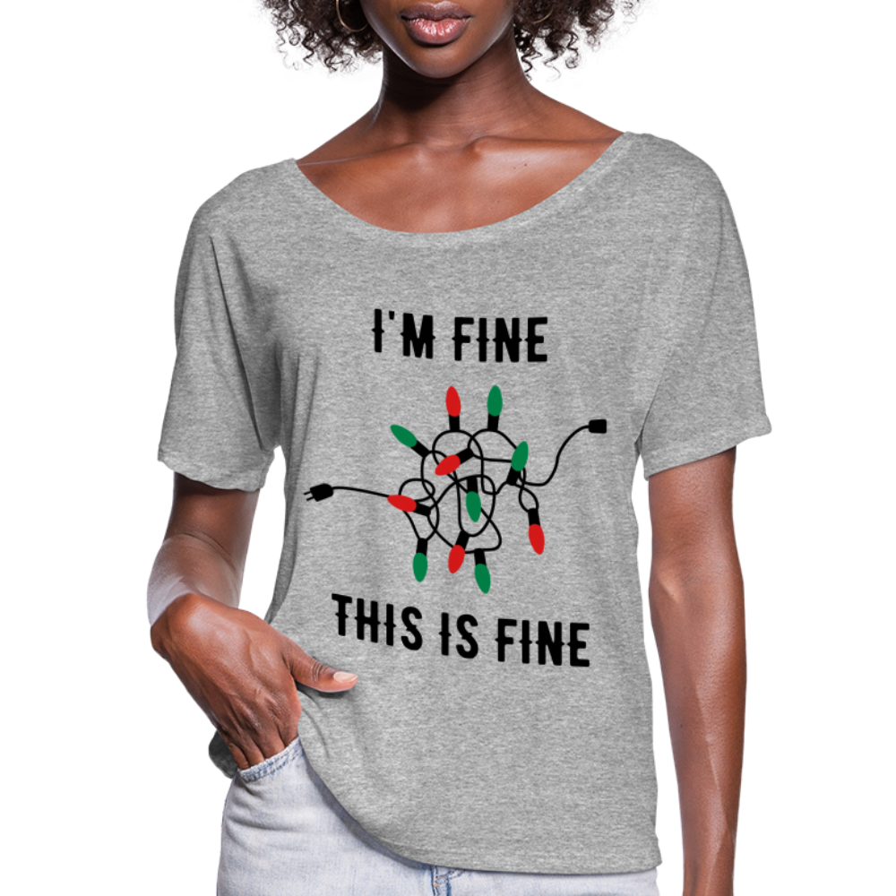 This is Fine Holiday Lights Flowy T-Shirt - heather gray