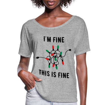 This is Fine Holiday Lights Flowy T-Shirt - heather gray