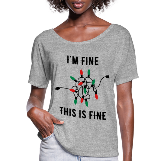 This is Fine Holiday Lights Flowy T-Shirt - heather gray