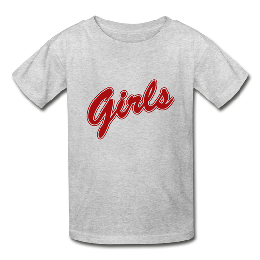 Girls Red Youth Tagless T-Shirt - heather gray