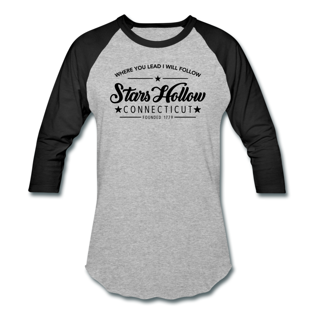 Stars Hallow Baseball T-Shirt - heather gray/black