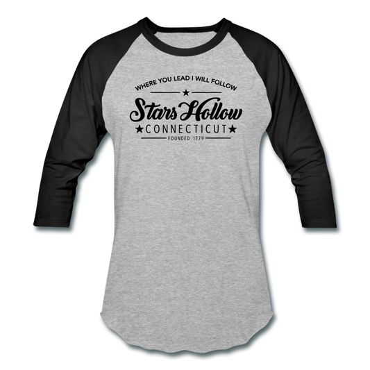 Stars Hallow Baseball T-Shirt - heather gray/black