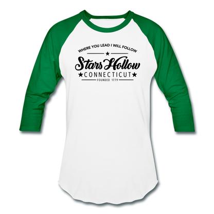 Stars Hallow Baseball T-Shirt - white/kelly green