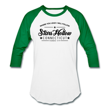 Load image into Gallery viewer, Stars Hallow Baseball T-Shirt - white/kelly green
