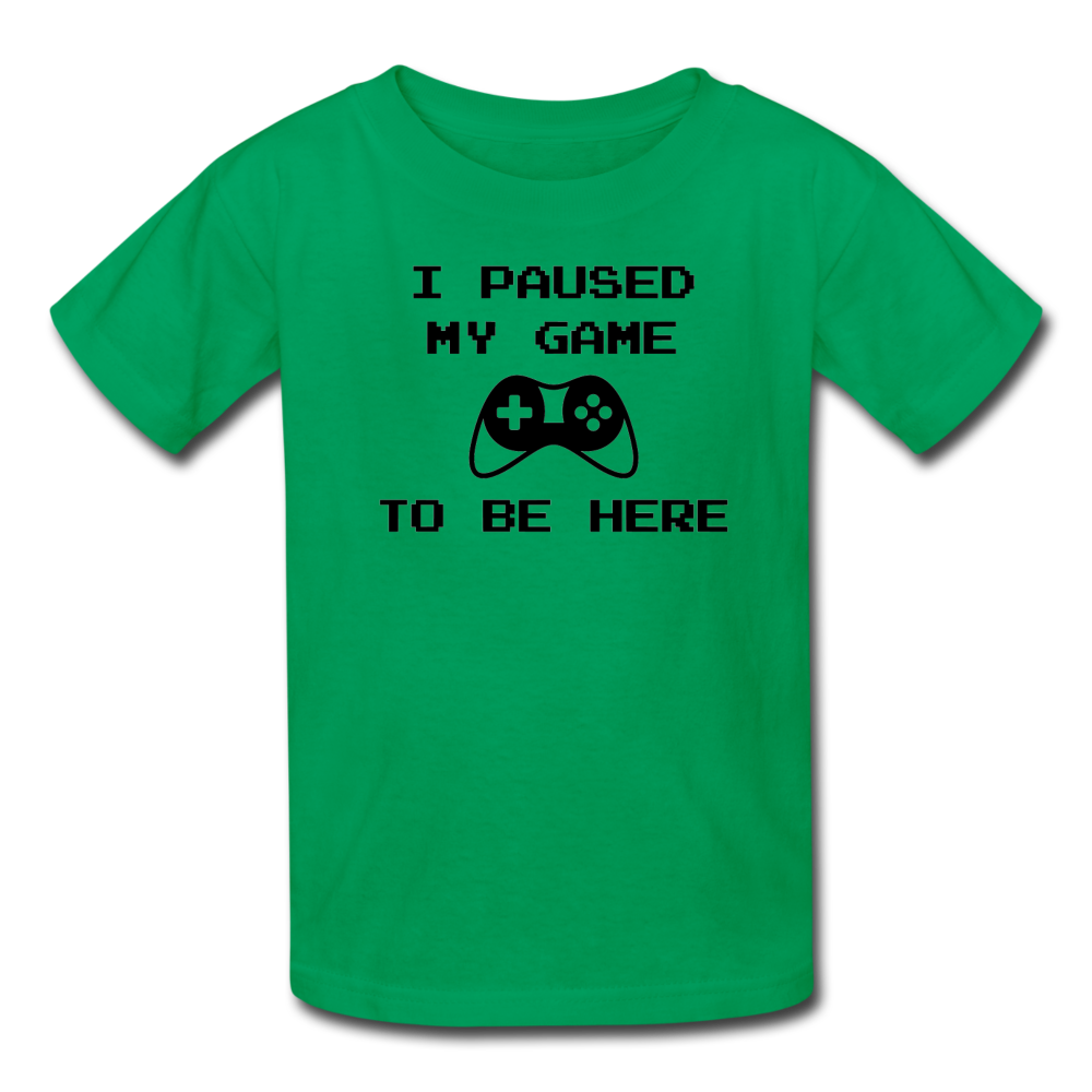 Paused Game Kids' T-Shirt - kelly green