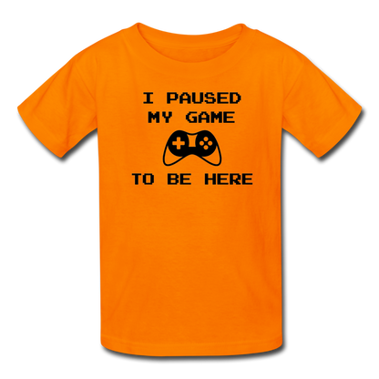 Paused Game Kids' T-Shirt - orange