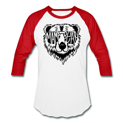 Mama Bear Baseball T-Shirt - white/red