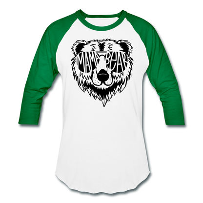 Mama Bear Baseball T-Shirt - white/kelly green