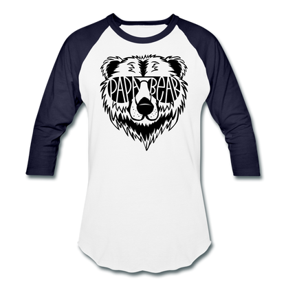 Papa Bear Baseball T-Shirt - white/navy