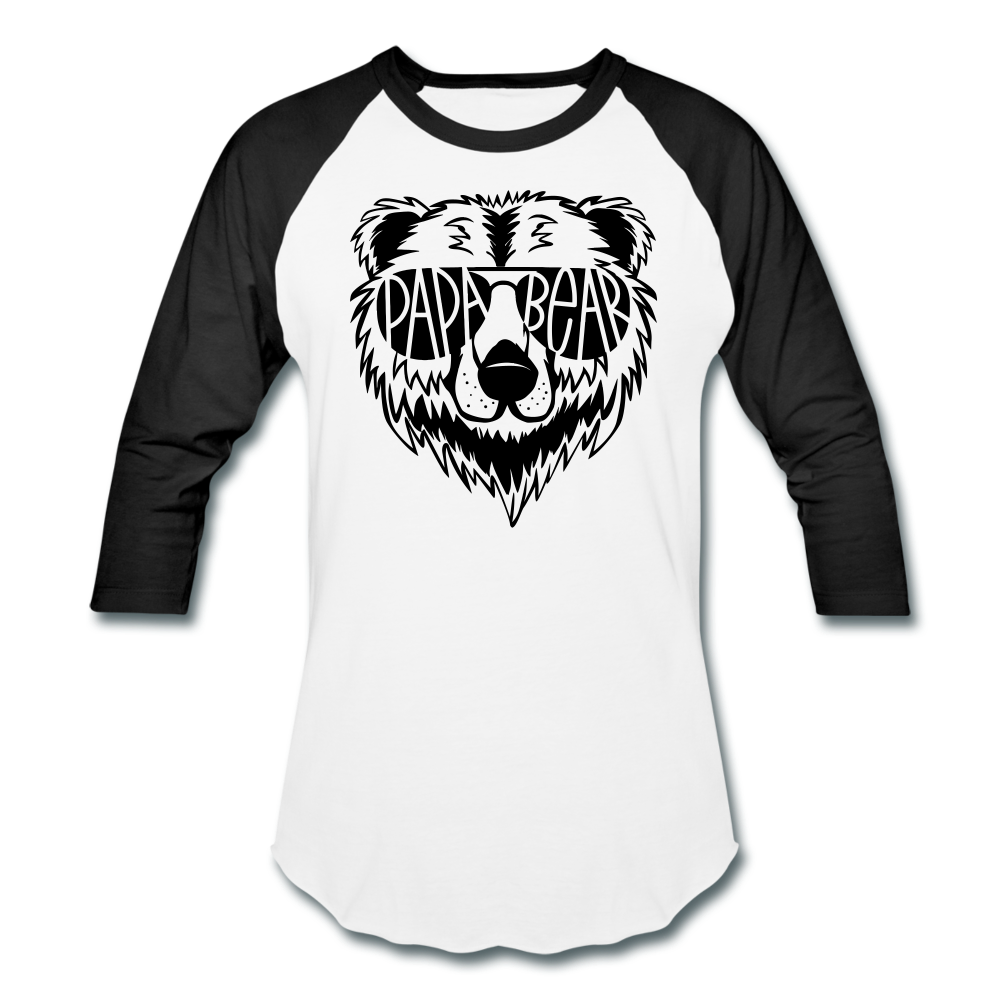 Papa Bear Baseball T-Shirt - white/black