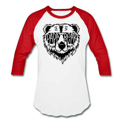 Papa Bear Baseball T-Shirt - white/red